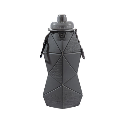 Dark Grey and Grey Cup Lid Ultimate Foldable Silicone Water Bottle - Lightweight Leakproof Travel & Sports Hydration - 700ml