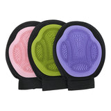 Purple 3-Pack Gentle Pet Grooming Glove - Deshedding, Bathing & Massage Mitt for Dogs & Cats, Breathable & Adjustable