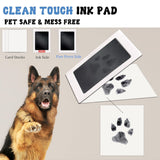 Black and White Pet Paw Print Keepsake Photo Frame Kit - Mess-Free Ink Pad for Dogs & Cats, Dual Photo & Print Display - Side View