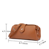 Brown Chic Vintage Inspired PU Leather Crossbody Bag - Small Frame Doctor Style Purse with Adjustable Strap - Side View