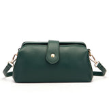 Dark Green Chic Vintage Inspired PU Leather Crossbody Bag - Small Frame Doctor Style Purse with Adjustable Strap