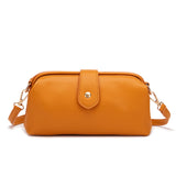 Yellow Chic Vintage Inspired PU Leather Crossbody Bag - Small Frame Doctor Style Purse with Adjustable Strap - Top-Down View