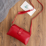 Red Chic Vintage Inspired PU Leather Crossbody Bag - Small Frame Doctor Style Purse with Adjustable Strap