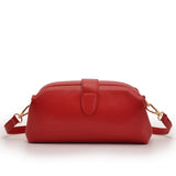 Red Chic Vintage Inspired PU Leather Crossbody Bag - Small Frame Doctor Style Purse with Adjustable Strap