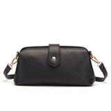 Black Chic Vintage Inspired PU Leather Crossbody Bag - Small Frame Doctor Style Purse with Adjustable Strap