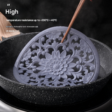 Elegant Floral Silicone Trivet Mat Set (3-Pack, Black) - Heat Resistant, Non-Slip Kitchen Hot Pads & Pot Holders