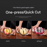 Silver Premium Apple Slicer Corer - Heavy Duty Stainless Steel Fruit Cutter, 8-Slice Divider Kitchen Gadget - Front View