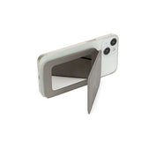 Grey Chic MagSafe Wallet with Mirror & Stand - PU Leather Card Holder for iPhone 12-16 Series