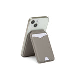 Grey Chic MagSafe Wallet with Mirror & Stand - PU Leather Card Holder for iPhone 12-16 Series