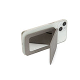 Brown Chic MagSafe Wallet with Mirror & Stand - PU Leather Card Holder for iPhone 12-16 Series - Top-Down View