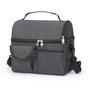 2 Pcs Black Premium Double Layer Insulated Lunch Bag - 8.4L Thermal Cooler Tote with Shoulder Strap