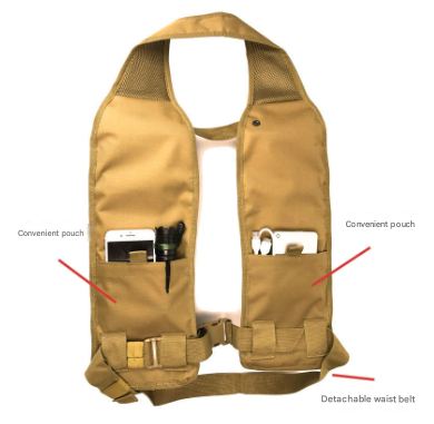Black Ultimate 12-Can Beverage Carrier Vest - Hands-Free Outdoor Party Backpack