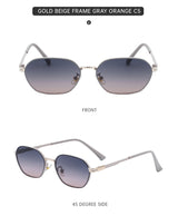 Purple Gradient Lenses Chic Oval Sunglasses for Women - UV400 Protection Lightweight Metal Frame, Comfortable Design - Front View