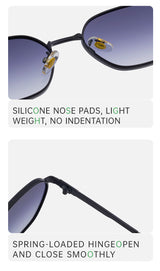Purple Gradient Lenses Chic Oval Sunglasses for Women - UV400 Protection Lightweight Metal Frame, Comfortable Design - Rear View