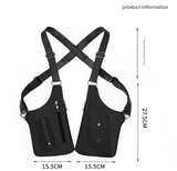 Black Urban Tactical Anti-Theft Shoulder Holster Bag - Secure Multi-Pocket Chest Rig for Men - Top-Down View