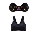 Size XL Black Wireless Electric Breast Massager Bra - 5 Modes Vibration & 3 Heat Levels for Lifting Comfort & Wellness
