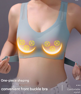 Size L Blue Wireless Electric Breast Massager Bra - 5 Modes Vibration & 3 Heat Levels for Lifting Comfort & Wellness