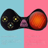 Size L Blue Wireless Electric Breast Massager Bra - 5 Modes Vibration & 3 Heat Levels for Lifting Comfort & Wellness - Top-Down View