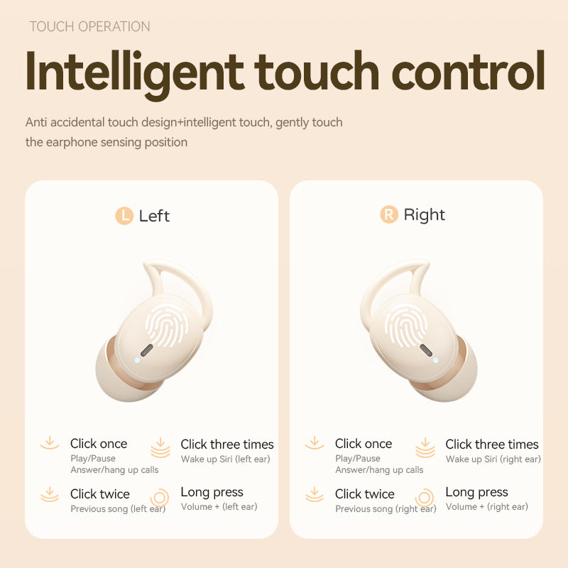 White Ultra-Comfort Wireless Sleep Earbuds - Bluetooth 5.4, Hi-Res Audio, Noise Isolating, 60H Playtime for Side Sleepers
