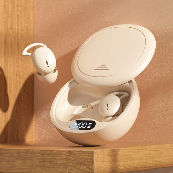Beige Ultra-Comfort Wireless Sleep Earbuds - Bluetooth 5.4, Hi-Res Audio, Noise Isolating, 60H Playtime for Side Sleepers