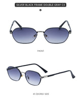 Blue Gradient Lenses Chic Oval Sunglasses for Women - UV400 Protection Lightweight Metal Frame, Comfortable Design - Front View