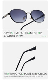 Blue Gradient Lenses Chic Oval Sunglasses for Women - UV400 Protection Lightweight Metal Frame, Comfortable Design