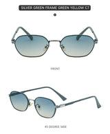 Green Gradient Lenses Chic Oval Sunglasses for Women - UV400 Protection Lightweight Metal Frame, Comfortable Design - Front View
