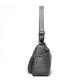 Grey Women's Soft Washed PU Leather Crossbody Bag - Multi-Pocket Casual Shoulder Purse for Everyday Organization