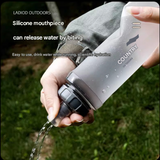 Green and White Ultra-Lightweight 350ml Soft Running Flask - BPA-Free Collapsible TPU Water Bottle for Hiking, Cycling & Outdoor Sports - Side View