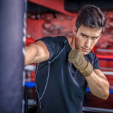 Size L Black Heavy Duty Workout Gloves with Wrist Support - Anti-Slip Gel Padded Gym Gloves for Weightlifting, Training & Fitness - Side View