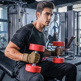 Size L Black Heavy Duty Workout Gloves with Wrist Support - Anti-Slip Gel Padded Gym Gloves for Weightlifting, Training & Fitness - Rear View