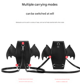 Rose Red Gothic Coffin Bat Wing Convertible Crossbody Bag - Punk PU Leather Shoulder Purse & Mini Backpack