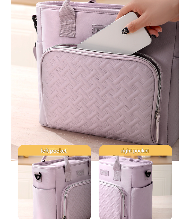 Green Chic Insulated Lunch Tote Bag - 11L Large Capacity Cooler for Work, Picnic & Travel - Durable Oxford Fabric
