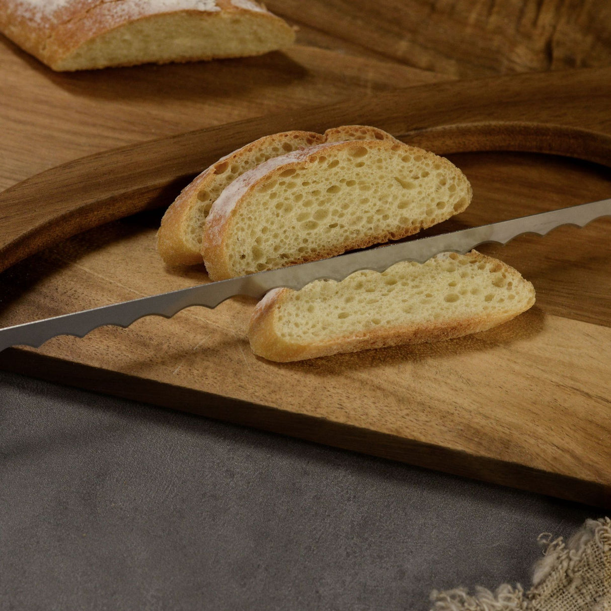 2 Pcs Khaki Artisan Wooden Bread Bow Knife - Serrated Stainless Steel Slicer for Effortless Crumb-Free Cutting