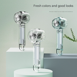 Transparent Green Portable Mini Cooling Fan with Semiconductor Ice Compress - USB-C Rechargeable, 3-Speed Turbine & Transparent Design - Front View