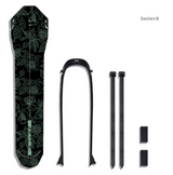 Style B Black and Green Lightweight Bicycle Rear Mudguard - Adjustable PP5 Fender for MTB, Road & Folding Bikes (NOT for V-Brakes)