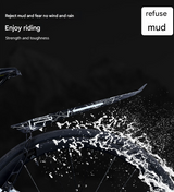 Style E Black Lightweight Bicycle Rear Mudguard - Adjustable PP5 Fender for MTB, Road & Folding Bikes (NOT for V-Brakes) - 45-Degree Angle