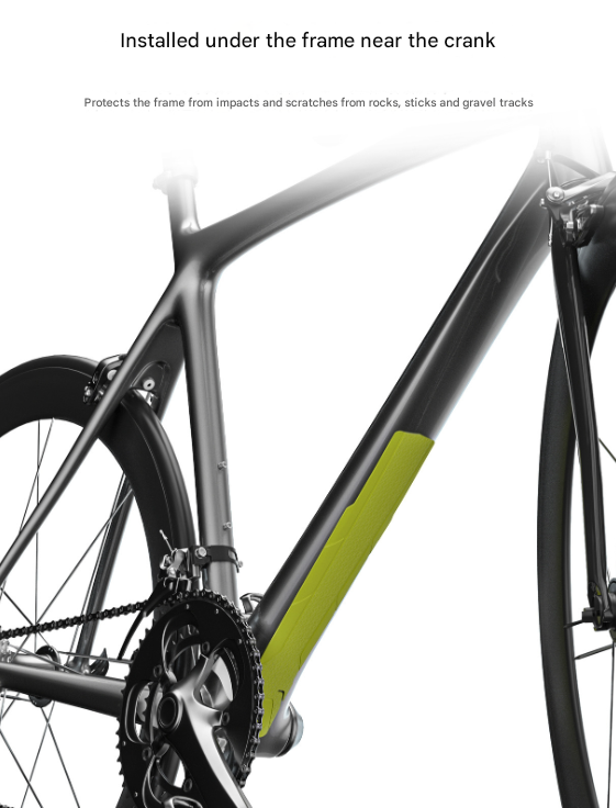 2 Pcs Black Durable Bicycle Frame Down Tube Protector Sticker  - Anti-Scratch Guard for MTB & Road Bikes