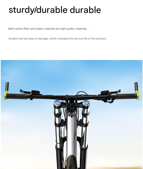 Black Ultralight Carbon Fiber Bicycle Bar Ends - Ergonomic Anti-Slip Grips for MTB & Hybrid Bikes (22.2mm)