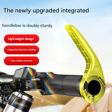 Black Ultralight Ergonomic Bike Bar Ends - High-Strength Composite Horn Grips (22.2mm)