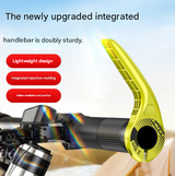 Black Ultralight Ergonomic Bike Bar Ends - High-Strength Composite Horn Grips (22.2mm) - Top-Down View