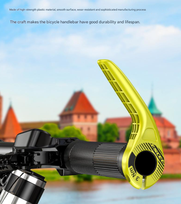 Black Ultralight Ergonomic Bike Bar Ends - High-Strength Composite Horn Grips (22.2mm)