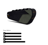 Black and Green Waterproof Bicycle Frame Bag - 2.5L Slim Top Tube Storage Pouch for Cycling Essentials