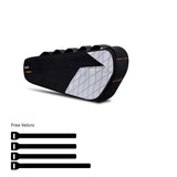 Black and White Waterproof Bicycle Frame Bag - 2.5L Slim Top Tube Storage Pouch for Cycling Essentials