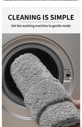 Grey Ultra Absorbent Plush Bath Mat - Non-Slip Bathroom Rug with Innovative Foot Drying Pocket - 45-Degree Angle