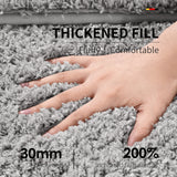 White Ultra Absorbent Plush Bath Mat - Non-Slip Bathroom Rug with Innovative Foot Drying Pocket - Side View