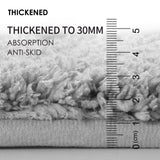 White Ultra Absorbent Plush Bath Mat - Non-Slip Bathroom Rug with Innovative Foot Drying Pocket - Top-Down View