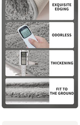 White Ultra Absorbent Plush Bath Mat - Non-Slip Bathroom Rug with Innovative Foot Drying Pocket - Rear View