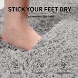 Green Ultra Absorbent Plush Bath Mat - Non-Slip Bathroom Rug with Innovative Foot Drying Pocket