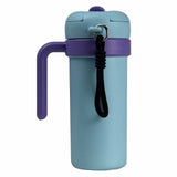 Blue and Purple 700ml Insulated Stainless Steel Tumbler with Handle, Dual-Sip Lid, Straw & Tea Infuser